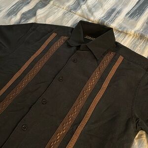 Cubavera vertical striped button up